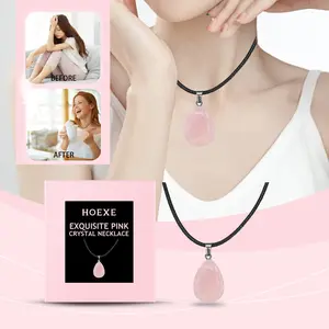 Exquisite Rose Quartz Necklace, Light Luxury, Niche INS Minimalist Style, Everyday Versatile Clavicle Chain, Gentle and Elegant