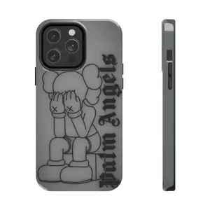Sitting Kaws Phone Case, Cool Art Toy Aesthetic Cover, Streetwear Designer Style Protective Case, Gift for Him, Compatible with iPhone 17 16 15 14 13 12 11