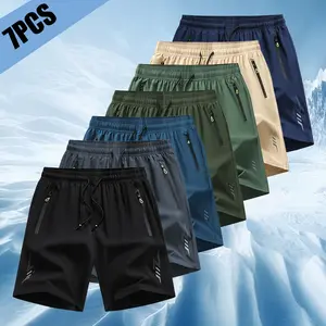 Men's athletic shorts, made with soft and comfortable fabric, feature a lightning print design. A must-have for summer outfits, these stylish and trendy shorts are ideal for holiday travel. Chic and versatile.
