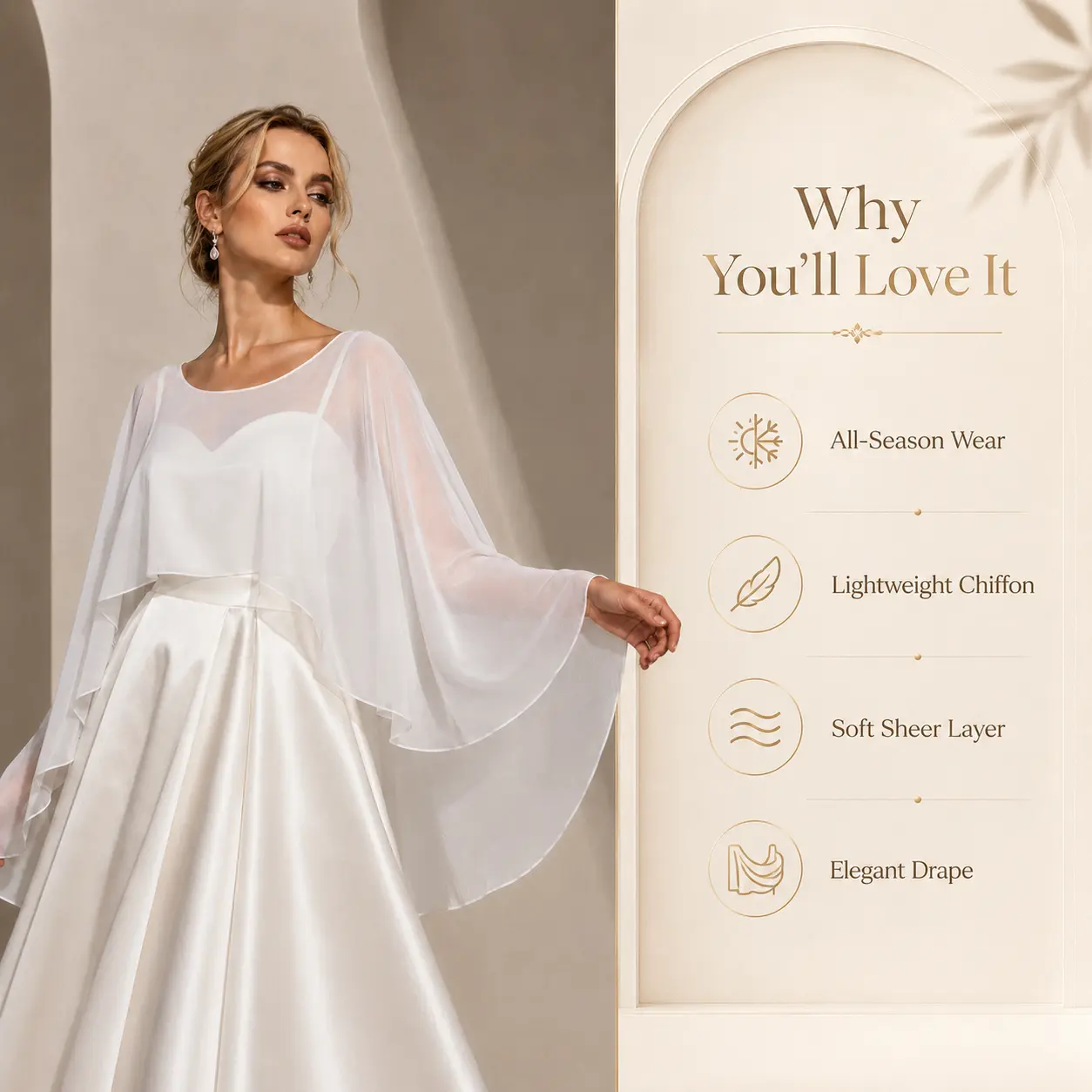 Thin chiffon bolero shrug for women, sheer beach scarf wrap with sun protection, lightweight summer cover-up for evening gowns, photoshoots, and formal performances casual soft comfortable shawl
