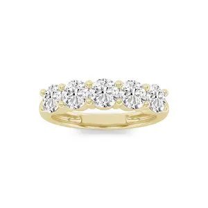 1.00ct 14K Yellow Gold Half Eternity Band Round Diamond Ring