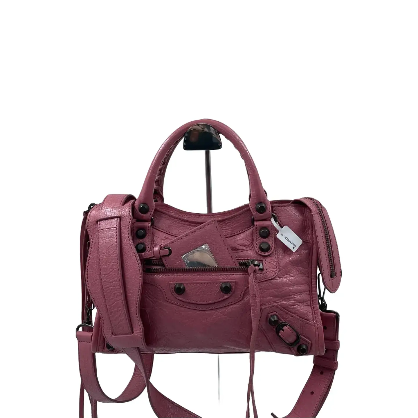 Pre-owned Balenciaga Leather Shoulder Bags CALUXB Classic Mini City 2Way Hand Bag Red Leather