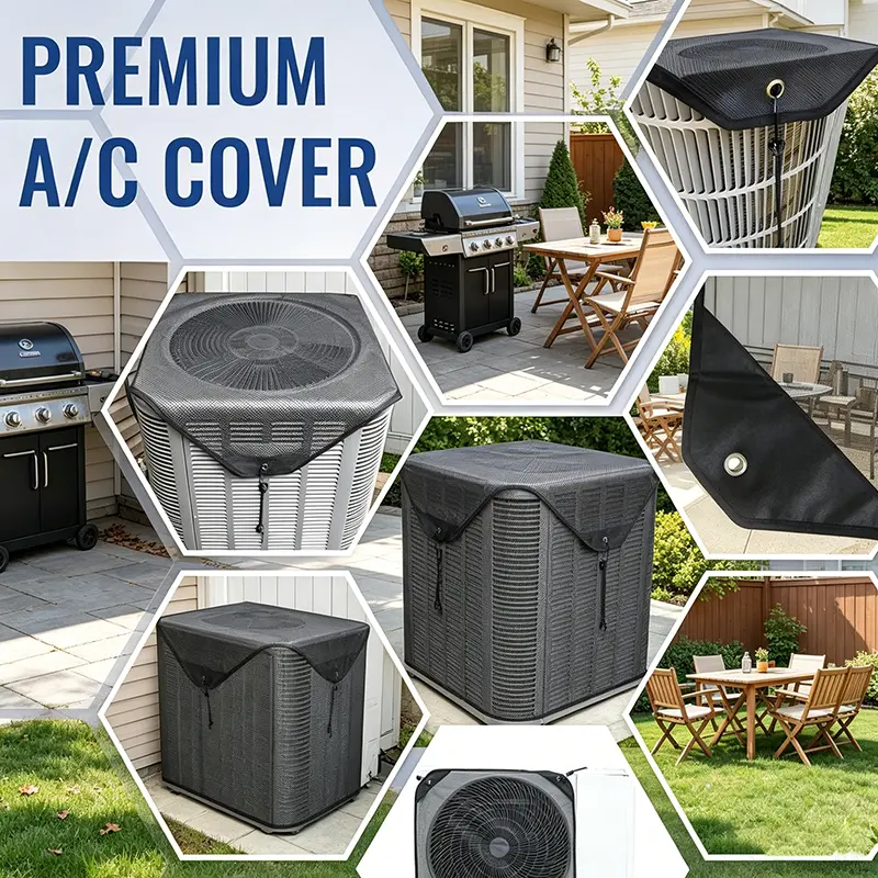 1PC Outdoor external air conditioning mesh top guard, fully ventilated external machine protective cover, heavy duty long service life casing, ideal debris leaf blocking accessory for backyard exterior air conditioner