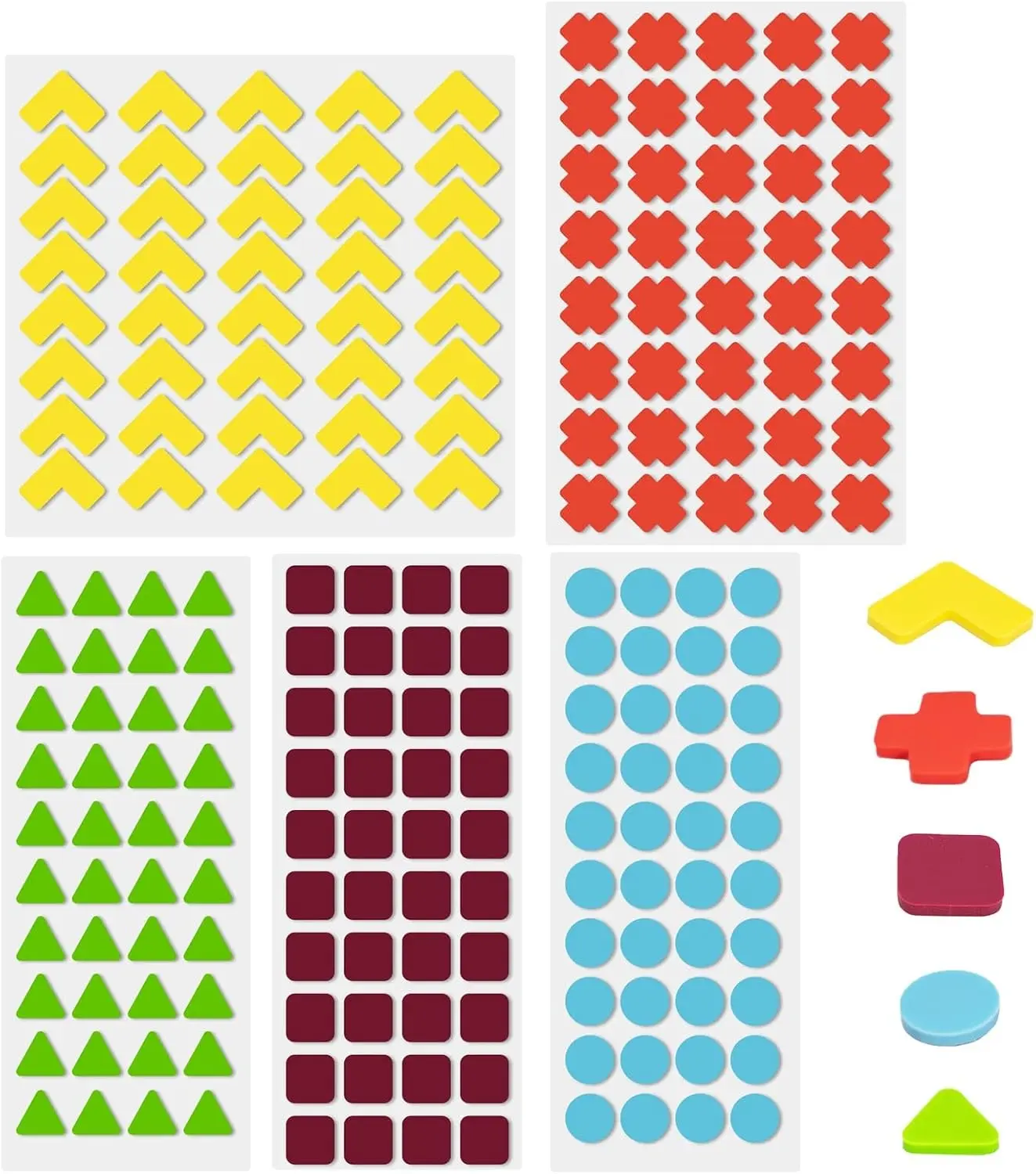 Bump Dots for Visually Impaired 200 Pcs Combo Pack(Yellow&Red&Blue&Purple&Green) - Low Vision Aids Braille Stickers Raised Tactile Dots for Elderly, Blind