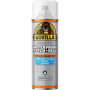 "Crystal Clear Waterproof Sealant Spray - Heavy Duty Adhesive for Leaks - 14 oz Airtight Moisture Barrier - Flexible Rubberized Coating - Long Lasting Protection for Outdoor Use" heavy duty double-sided nano tape furniture repair caulk