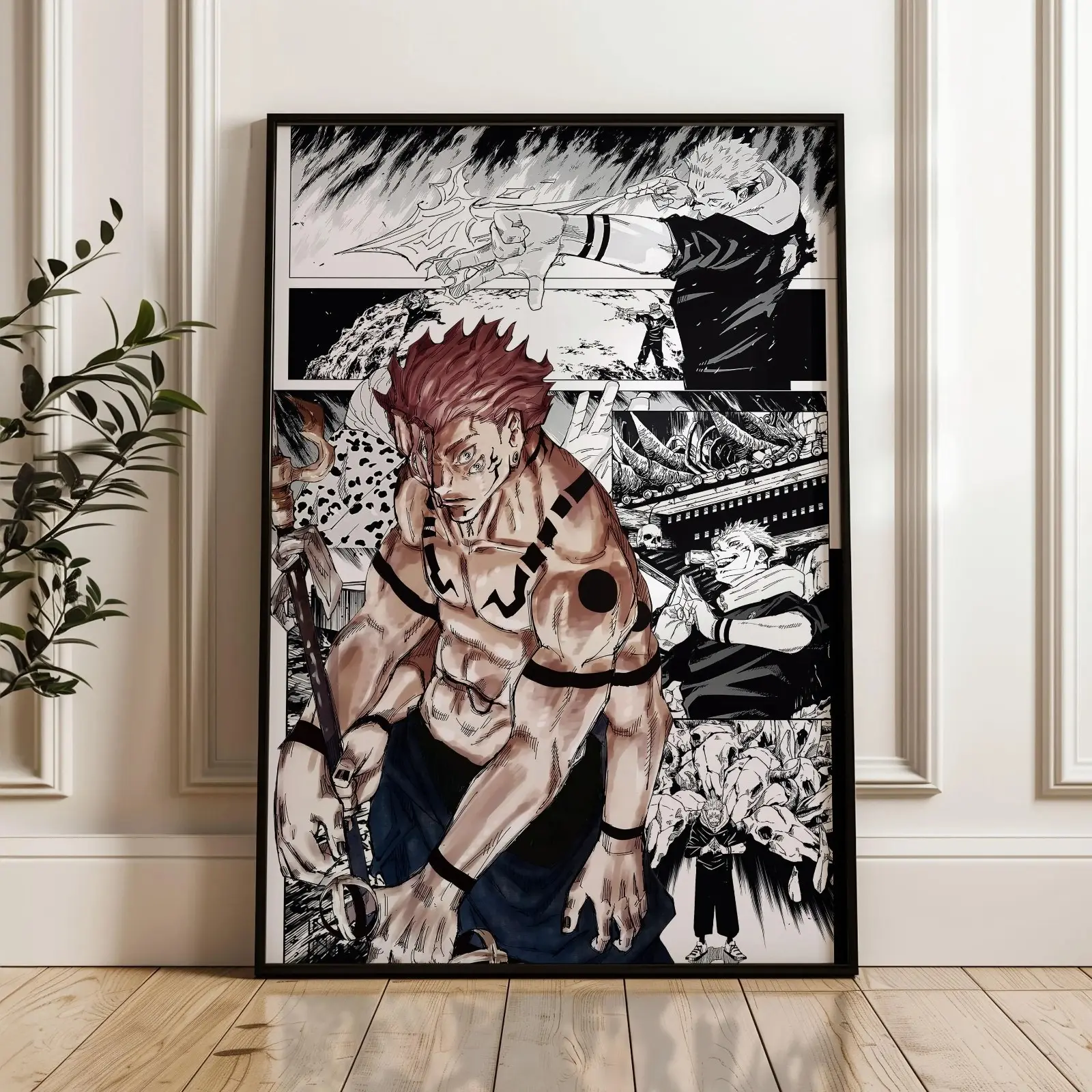 Ryomen Sukuna Poster JJK Curated Manga Panels Anime Lovers Print All Sizes (Print only, frame not included)