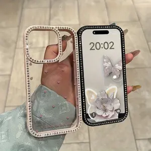 Sweet and romantic heart pattern, adorned with diamonds, featuring a durable yet flexible hard back panel with multiple layers of protection. Compatible with iPhone 17, 16, 15, 14, 13, 12, 11 series models. Makes a perfect gift for friends or family.