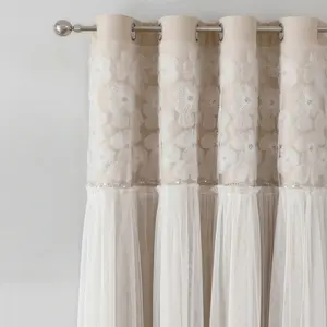 1pc Star Pattern Double Layer Curtains for Baby Room, Bedroom and Living Room, Eye-Catching Soft Fabric Window Drapes Enhance Home Decor