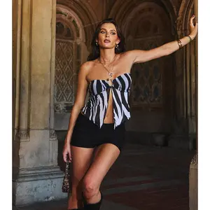 Wildly Flirty Zebra Print Tube Top