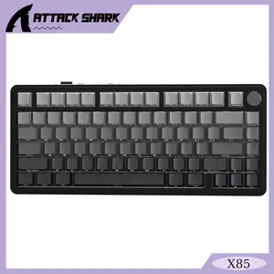 ATTACK SHARK X85 Wireless RGB Gaming Keyboard,Mechanical Switch,TKL 82 Keys with Knob,Gasket Structure, Hot Swappable Custom Keyboard for PC/Mac/PS4