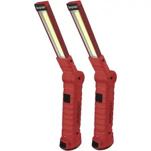 Working Light Portable, Rechargeable Work Lights with Magnetic Base Hanging Hook, 360° Rotate 5 Modes, COB LED 800 Lumens Foldable Inspection Light for Car Repair, Grill and Outdoor Use (2pack)