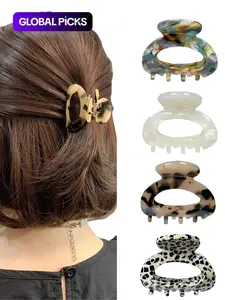 4pcs Leopard Print Hair Clips, Hair Clip Set for Women, Elegant Summer Style Small Hair Accessories, Perfect for Daily & Hairstyles Decorations