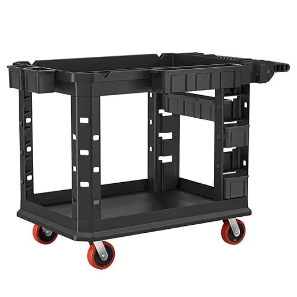Suncast SUAPUCHD2645 Adjustable 26x45 in. Commercial Heavy-Duty Plus Utility Cart with Utility Rail, Black