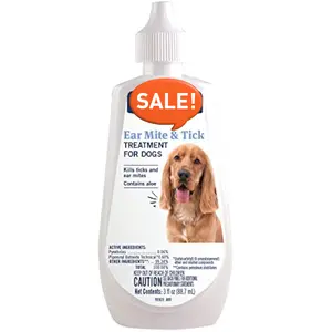 Ear Mite Treatment for Dogs, Ear Mite Medicine Kills Ticks and Ear Mites to Relieve Itchiness, Sooths Ears with Aloe, 3oz