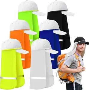 6 Pcs Reflective Neck Sun Protection Cover for Men & Women – UV Protection Neck Shade Hat Drape, Face & Neck Cover for Outdoor Sports, Fishing, Hiking