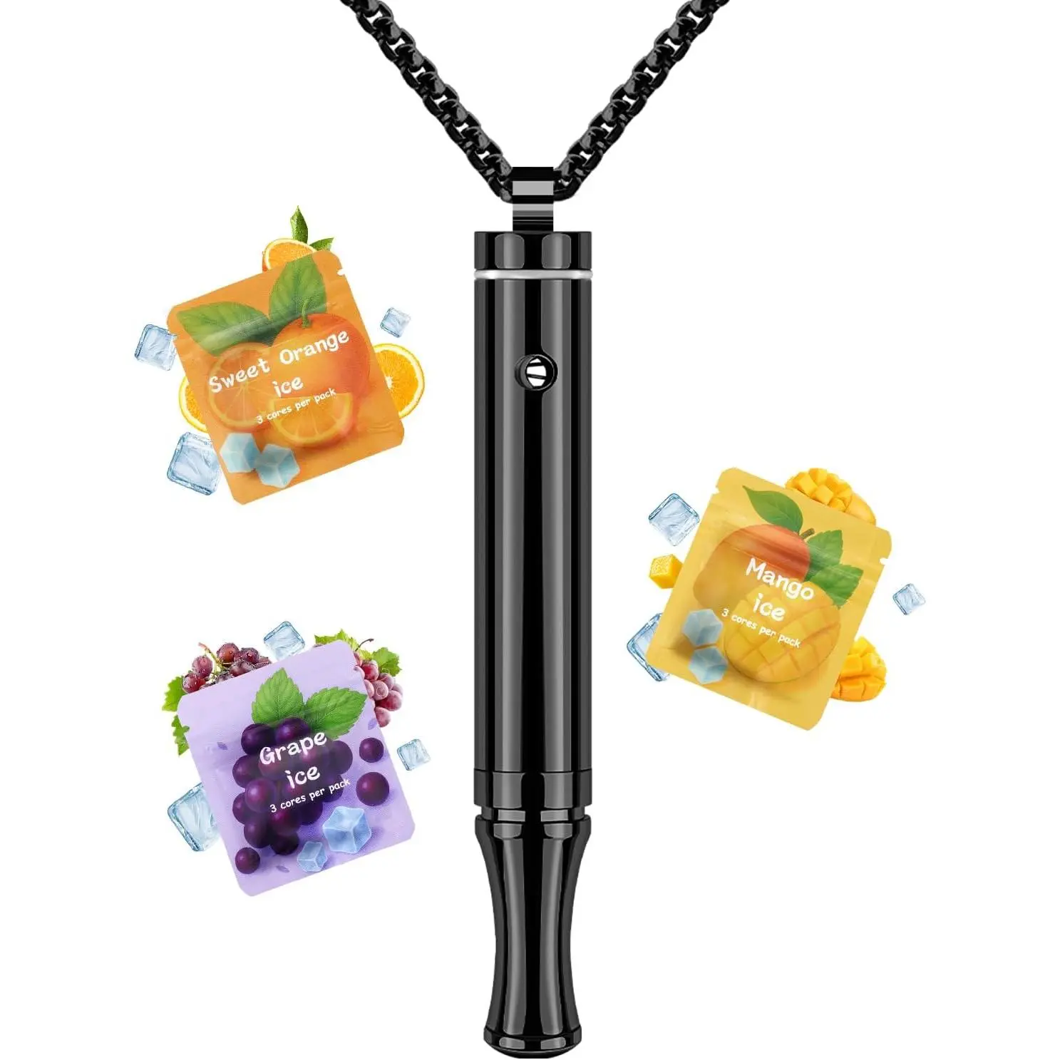 Breathing Necklace for Anxiety Adults - Adjustable Air Outlet Breathe Necklaces with Natural Flavored - Breath Free Stress Relief Device with Flavor - Meditation Gifts for Women Men