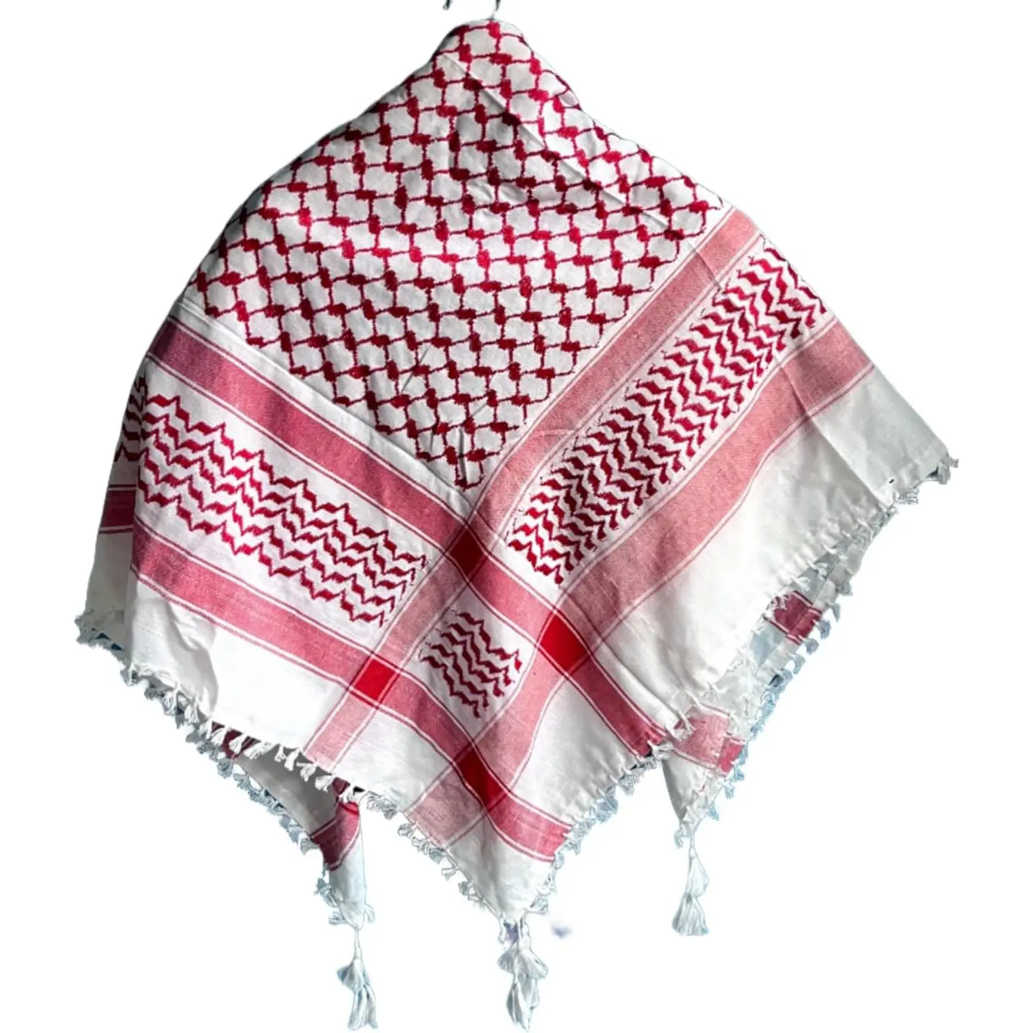 Palestine Keffiyeh Shemagh Unisex Scarf 48x48 Cotton Arafat Hatta Arab Style Scarf With Long Tassle