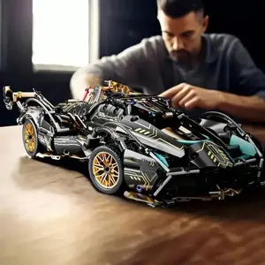 1690 Piece V12 Model Car Building Block Set - Upgraded Version, Durable Abs Material, Perfect Choice for Home Decoration and Gif