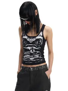 FDR Graphic Print Tank Top for Women Lightweight Breathable Fabric Soft Skin-Friendly Slim Fit Sleeveless Ribbed Top Summer Casual & Music Festival Graphic Top