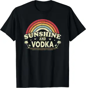 100% Cotton Vodka Sunshine and Vodka Shirt Vintage Men Women T-Shirt