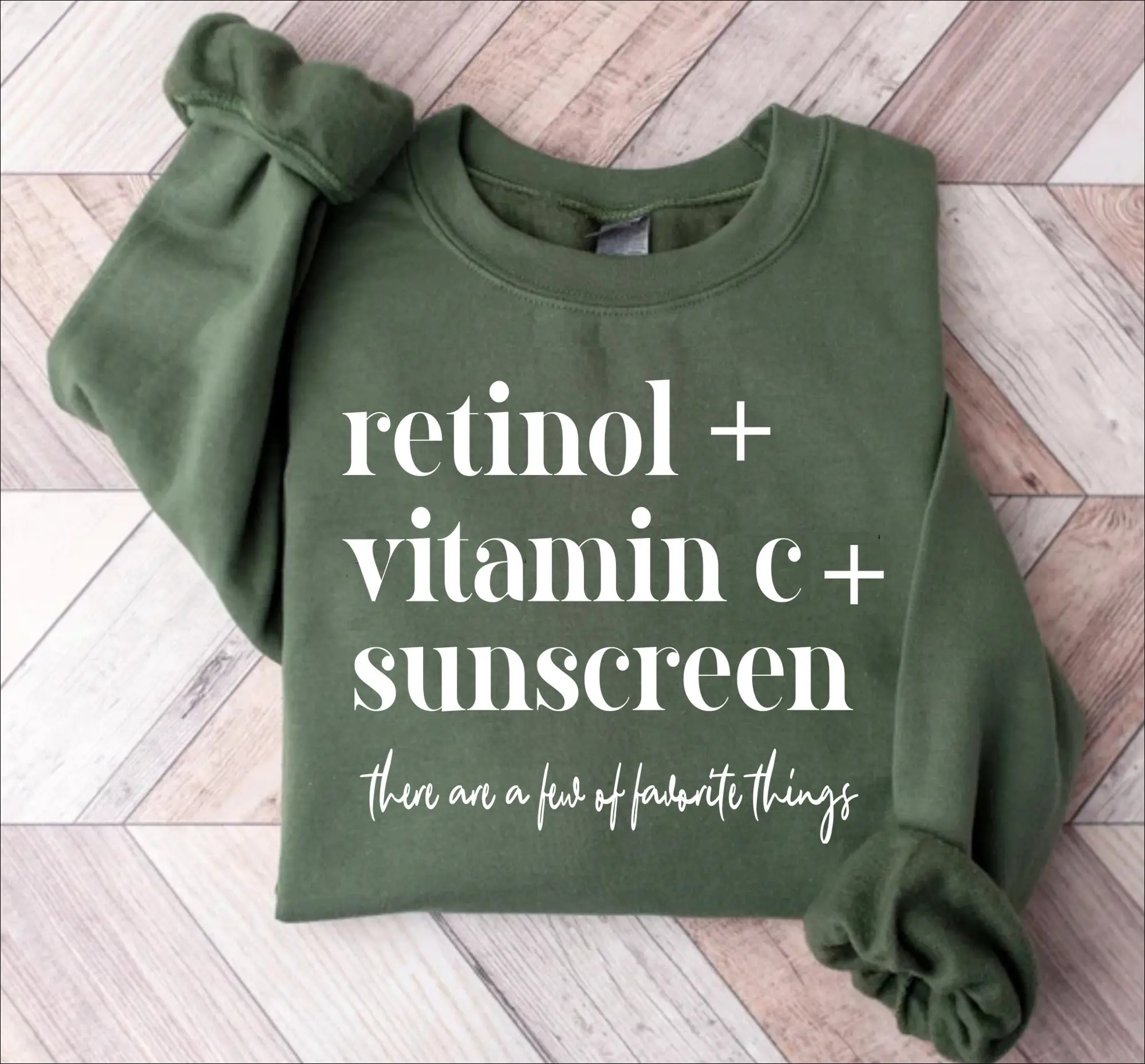 Retinol Vitamin C and Sunscreen Sweathirt, Esthetician Hoodie, Skincare Hoodie, Skin Care Dermatology, Nurse Gift, Esthetician Nurse RN PA