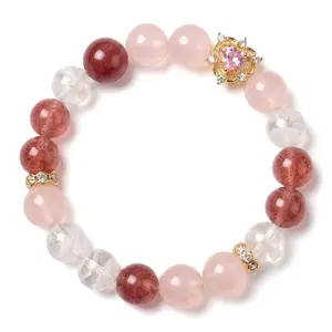 Love Attraction Crystal Bracelet – Strawberry Quartz & Morganite