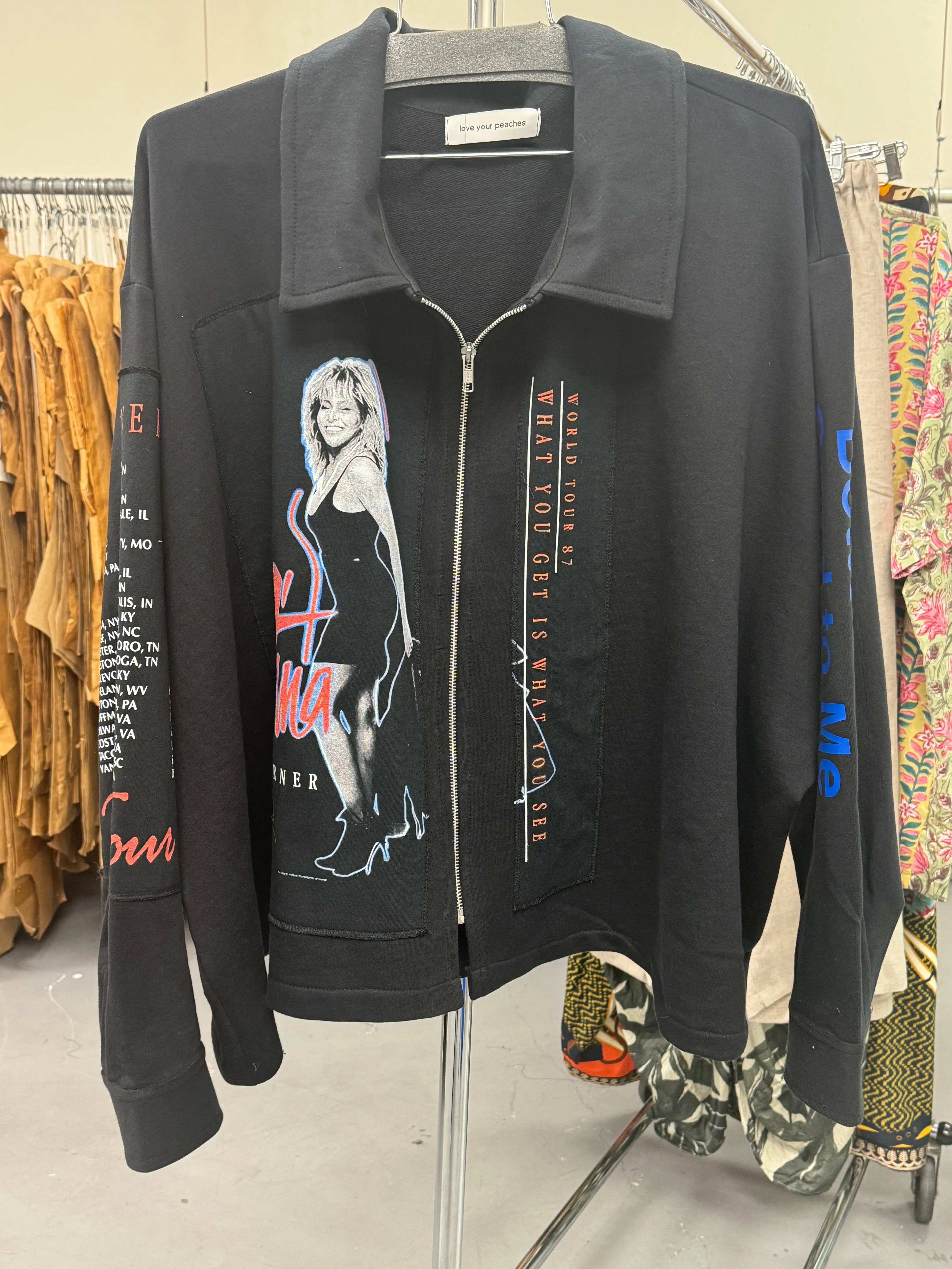 One-of-a-kind Music Fan Jacket, 4x Cotton Soft Black Stretch