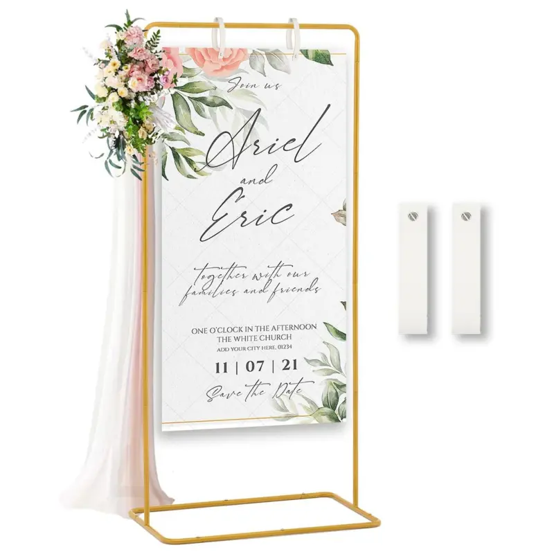 VINCIGANT Wedding Welcome Sign Stand 69" Wedding Sign Holder for Seating Charts Welcome to Our Wedding Sign Stand for Event Decor Welcome Sign Stand for Party to Welcome Guests Frame