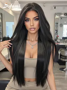 13x6 Straight Lace Front Synthetic Fiber Long Wig Cap, for Daily Wear, Lace Front Wigs, Realistic Look, Lightweight Breathable Natural Feel, Natural Looking Wigs