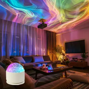 2 Scene -Ocean Wave & 3D Water Ripple Projector Light-16-Color Round Lamp withControl, Relaxation & Romantic Night Ambience