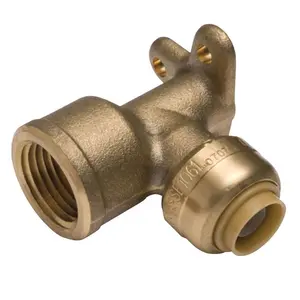 212 MAIN Reliance Worldwide U332LFA Sharkbite Type Dropear Elbow Pipe, 0.37x0.5 in., Brass, FPT Thread, Push End