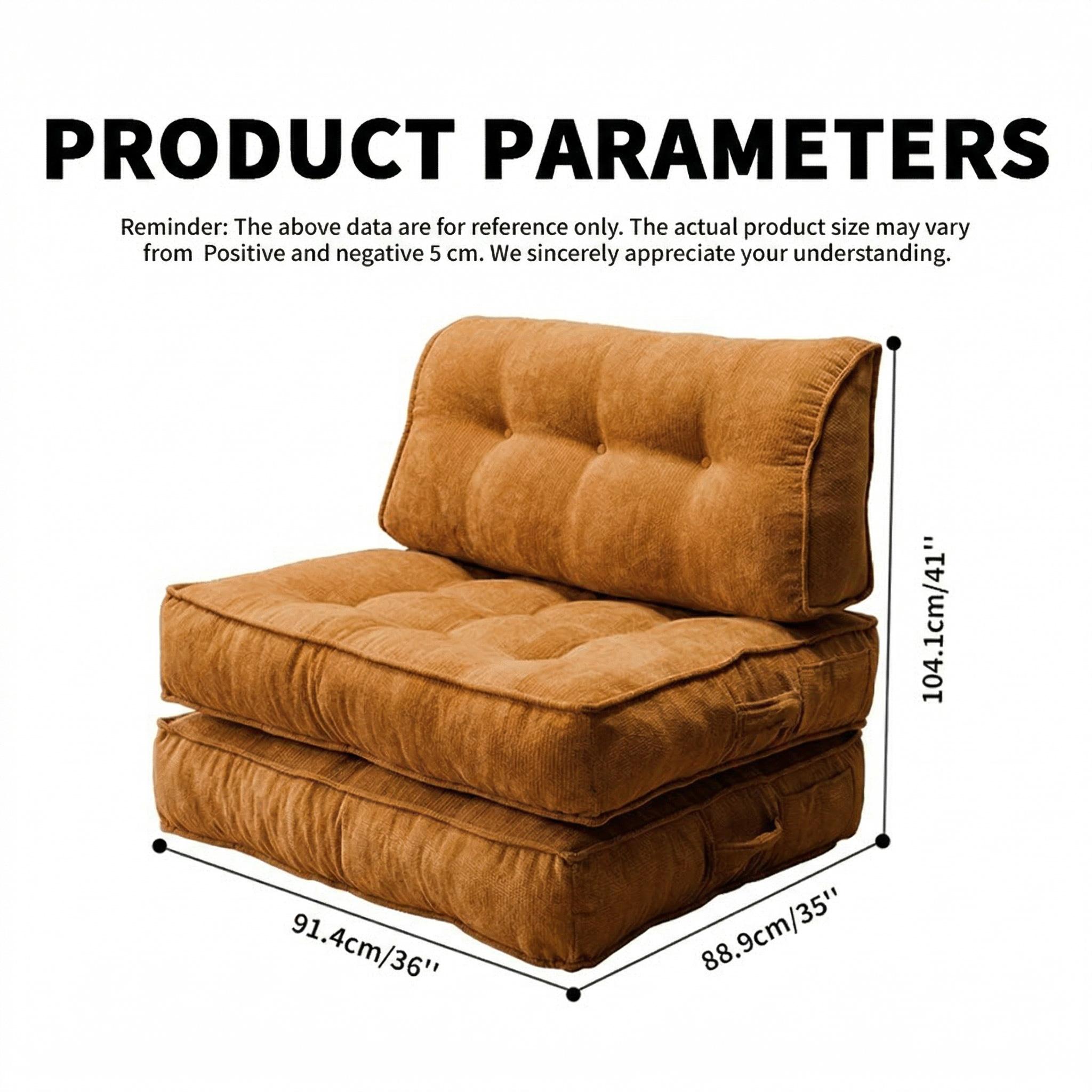 Convertible folding lazy sofa bed with backrest modular free combination small living room sofa, multiple combinations; Comfortable fabric boneless sofa