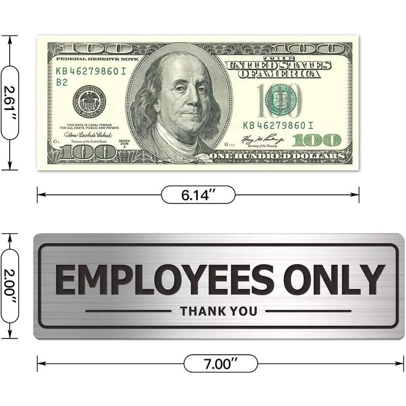 Employees Only Sign - Office Door Signs for Business Store Wall - Aluminum Metal with Self Adhesive Employees Only Sign - Office Door Signs for Business Store Wall - Aluminum Metal with Self Adhesive