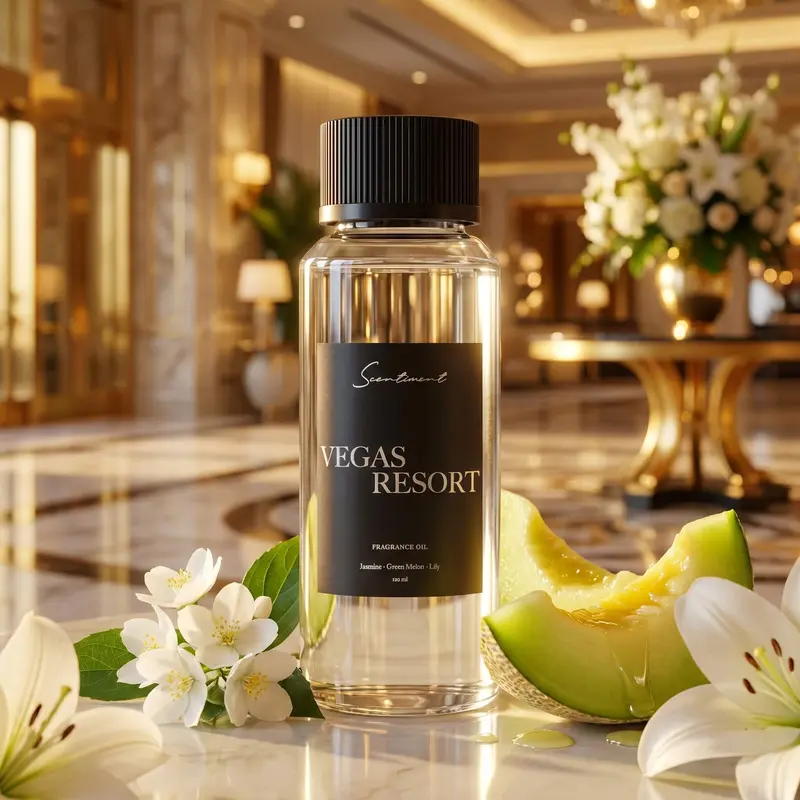 Scentiment Vegas Resort Fragrance Oil - Green Melon & Musk Scented with Lemon, Green Tea, Jasmine, Lily, Raspberry, and Oakmoss - Radiant Luxury Resort Experience