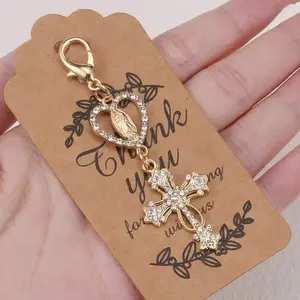 3PCS/set Zinc Alloy Cross Pendant Keychain Set，Suitable For Parties, Teacher's Day, Thanksgiving, Mother's Day Gifts, Small Gifts, Birthday Parties, Baptisms, Graduations, Memorials, Filler Bags, Wedding Anniversaries，party supplies