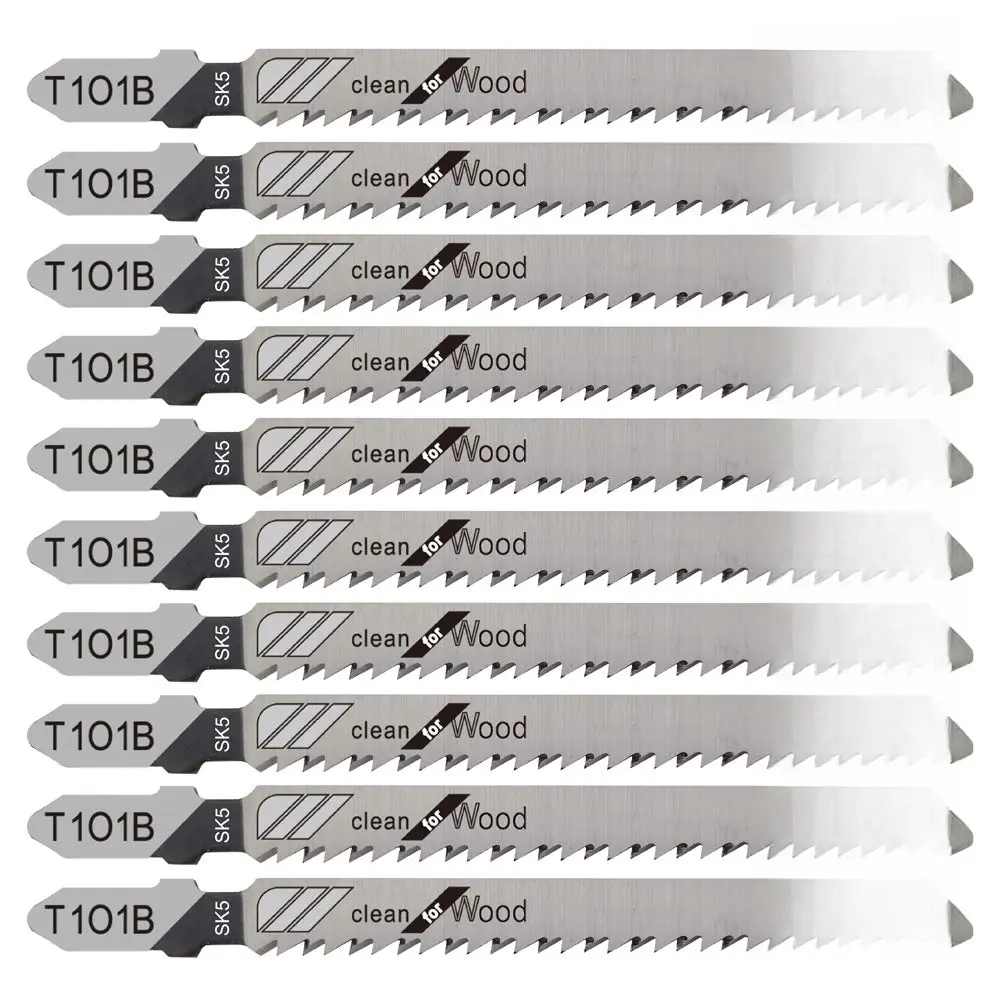 50Pack T101B T-Shank Contractor Jig   - 4 Inch 10 TPI Jigsaw  Set- Made for High Speed Carbon Steel, Clean and Precise Straight   Boards PVC Plastic