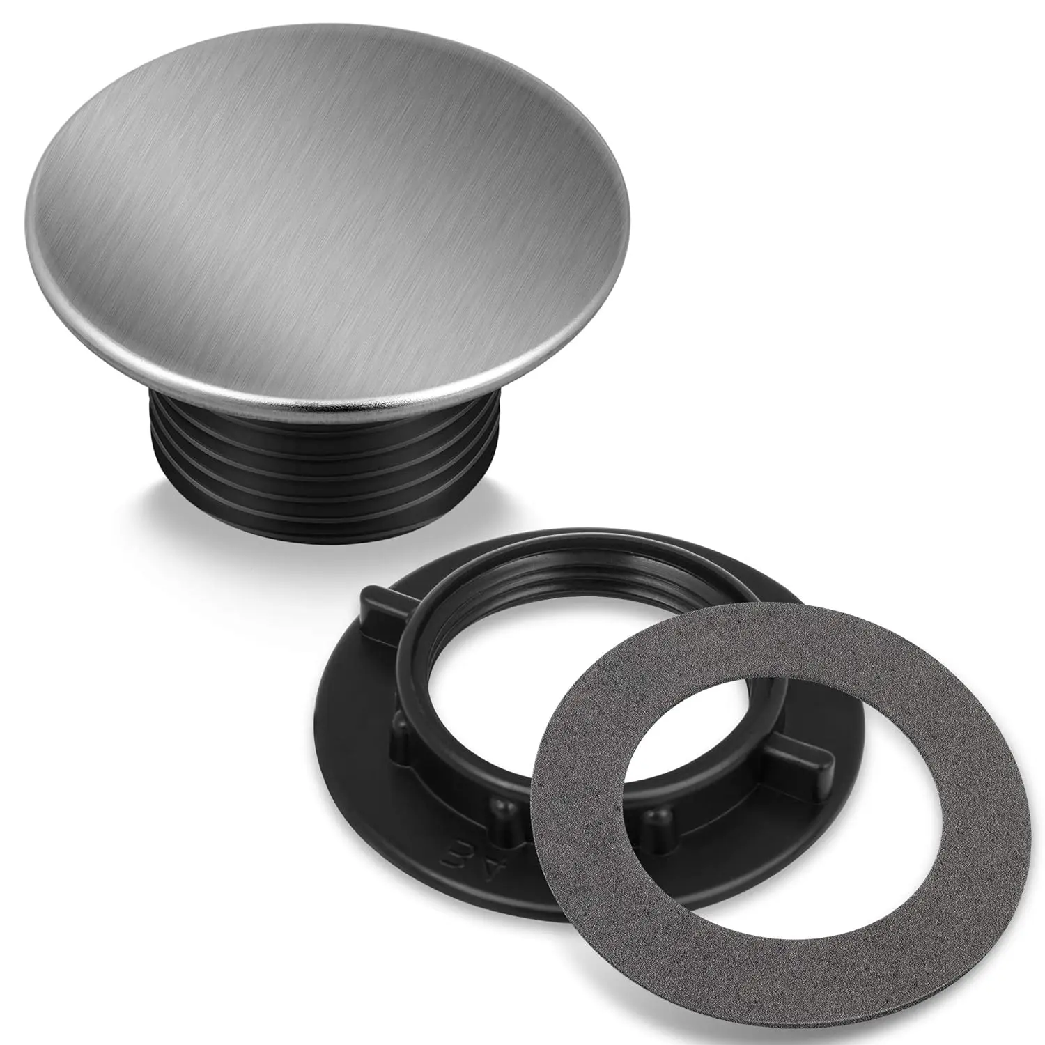 Kitchen Faucet Hole Cover Stainless Steel, Premium Sink Tap Hole Cover, Brushed Stainless Steel