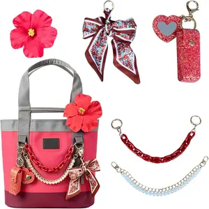 Bag Charm Kit for Tote Bags, 5 pcs Bag Charms Decorative Accessories for YETI Camino Bogg Bag Purse for Women