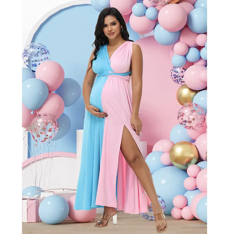 pink and blue maternity dress for gender reveal blue and pink gender reveal dress FOR HIRE / RENT tulle Blue and Pink Maternity Photoshoot baby shower g MaternityDressHire-parroquiadesanalbertomagno.com