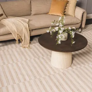 Melva Tan Striped Area Rug