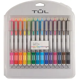 Retractable Gel Pens, Bullet Point, 0.7 mm, Gray Barrel, Assorted Standard and Bright Ink Colors, 14, SG_B01NBW93N6_US