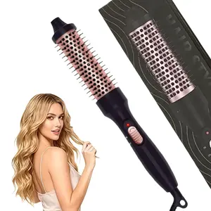 1 PC 3-In-1 Ion Hair Curler And Straightener, a Professional Curling Iron with a Heat Styling Brush That Prevents Burns, Multifunctional Styling Tool, Perfect As a Christmas Gift, Hair Styling Tools