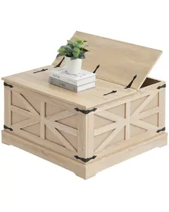 Rattan Coffee Table, 32-Inch Rectangle 2-Tier End Table With PE Rattan Farmhouse Design, Boho Style Storage, Mid Century Modern Accent Table With Retro Metal Hinges, For Living Room, Bedroom, And Small Spaces, Natural Finish