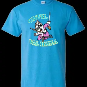 Valhalla Cartoon T-Shirt Short Sleeve Men's Casual Streetwear Comfort Menswear Top Love Crewneck Soft Materia