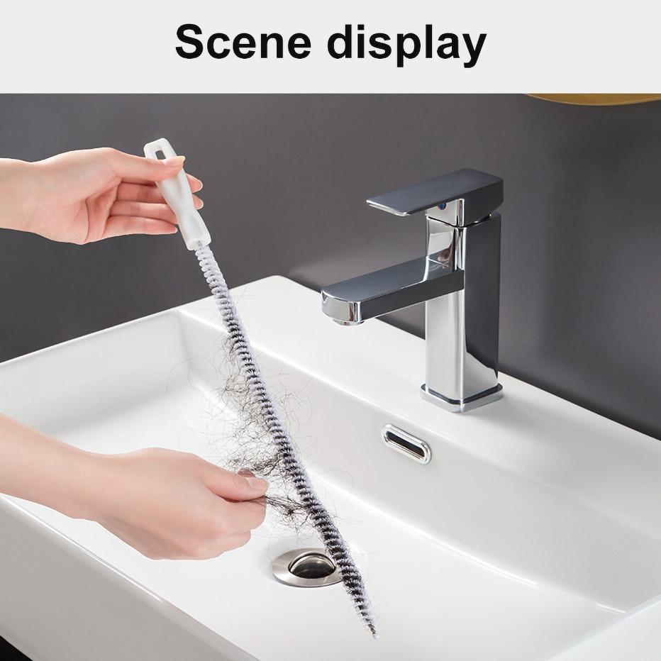 1 Piece Pipe Dredging Brush Bathroom Hair Sewer, Flexible Heavy Duty Drain Cleaner, Home Sink Hair Remover, Bathroom Sewer Cleaning Brush, Kitchen Gadgets