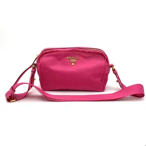 Pre-owned PRADA Tessuto Camera Bag Small Pink #3714.1