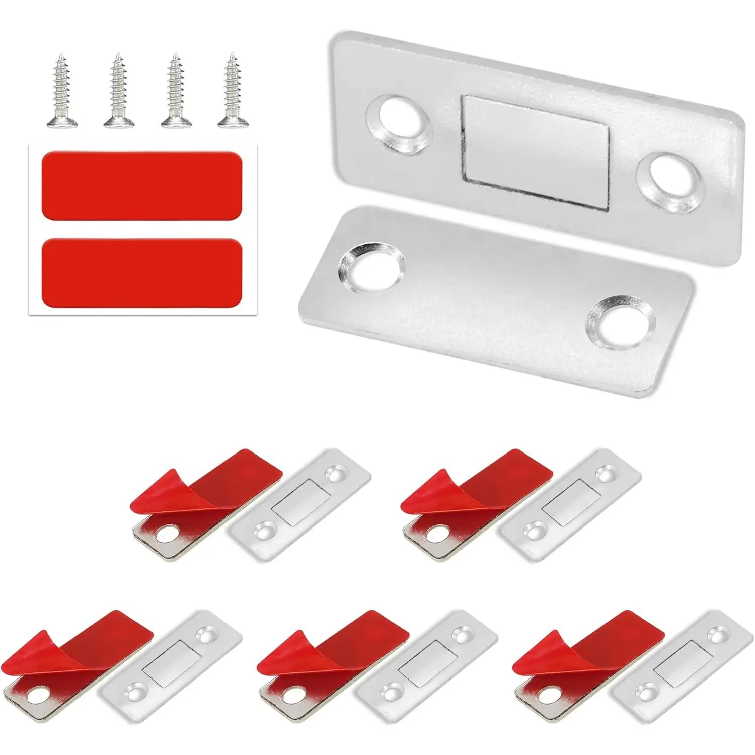 Cabinet  Catch, 6 Pack Ultra Thin  Cabinet Door Catch, Adhesive Cabinet  for Kitchen Drawer Cabinet Door Closet, Concealed   Cabinet Latch