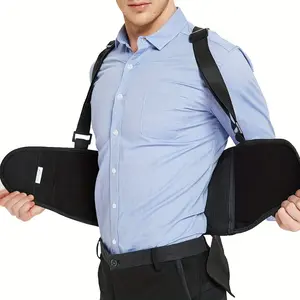 Heavy Duty Breathable Adjustable Lumbar Support Belt with Suspenders for Men & Women - Back Brace Construction, Moving, and Warehouse Work Spandex Material, Straps, Closure Order A Size Up