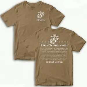 USMC Oath of Enlistment T-Shirt, Marine Corps Honor Commitment Graphic Tee, Semper Fi Military Pride Shirt, Veteran Support Gift, Patriotic Streetwear Casual Everyday Outfit