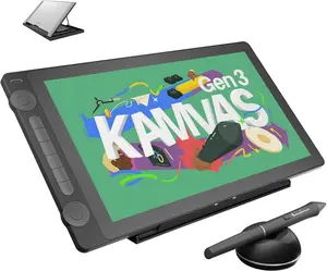 HUION KAMVAS 16 Gen 3 Drawing Tablet with 15.8 inch 2.5K QHD Screen Full Laminated Anti-Sparkle Glass 99% sRGB PenTech 4.0 16384 Pen Pressure Dual Dials for Mac PC Android
